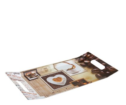 Podnos melamin 37x18cm 2 ucha Coffee shop