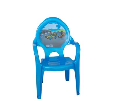 Dětská židlička plast modrá/auta