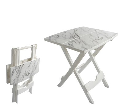 Stůl rozkládací mramor bílý 44,5x38,5x48,5cm