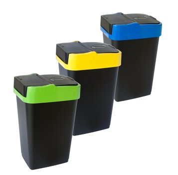 Odpadkový koš PUSHUP 60 l modrá,žlutá,zelená tříd odpad
