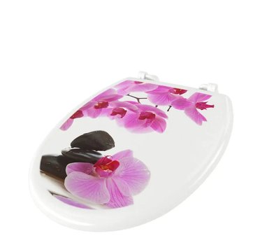 WC deska růžová orchidej kameny