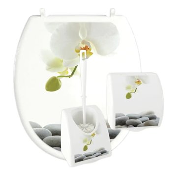 WC SET bílá orchidej kameny