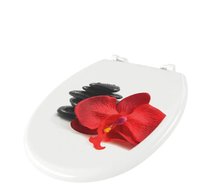 WC deska červená orchidej kameny